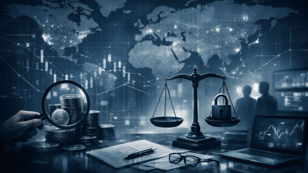 Illustration documentaire sur la régulation des plateformes crypto