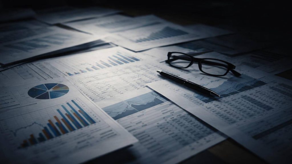 Documents financiers superposés illustrant l’accumulation de signaux de risque