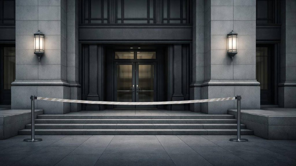 Illustration représentant une alerte officielle signalant l’insolvabilité d’une plateforme financière