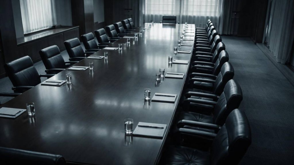 Illustration symbolique représentant la justice négociée à travers des accords institutionnels et des décisions prises hors du cadre pénal classique.