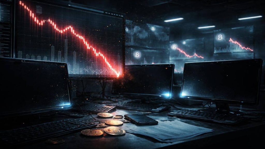 Illustration de l’effondrement du système BitConnect après des alertes réglementaires et une perte brutale de confiance des investisseurs