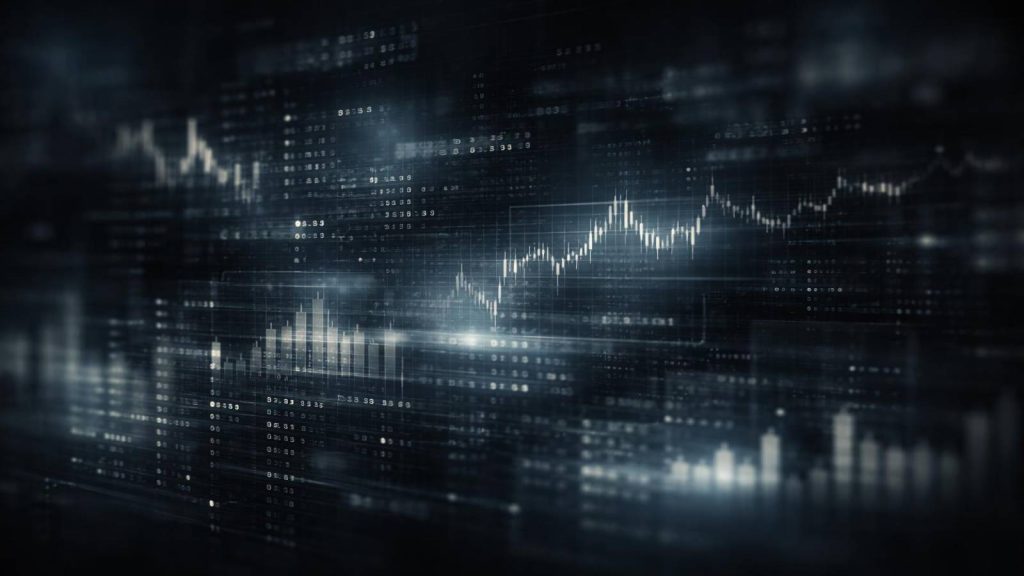Illustration abstraite représentant l’analyse des chiffres liés au blanchiment d’argent et aux cryptomonnaies, entre données visibles et réalités partielles.