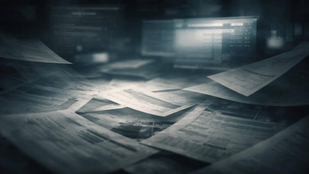 Illustration abstraite représentant la confusion entre arnaque, fraude et blanchiment dans les discours financiers et médiatiques.