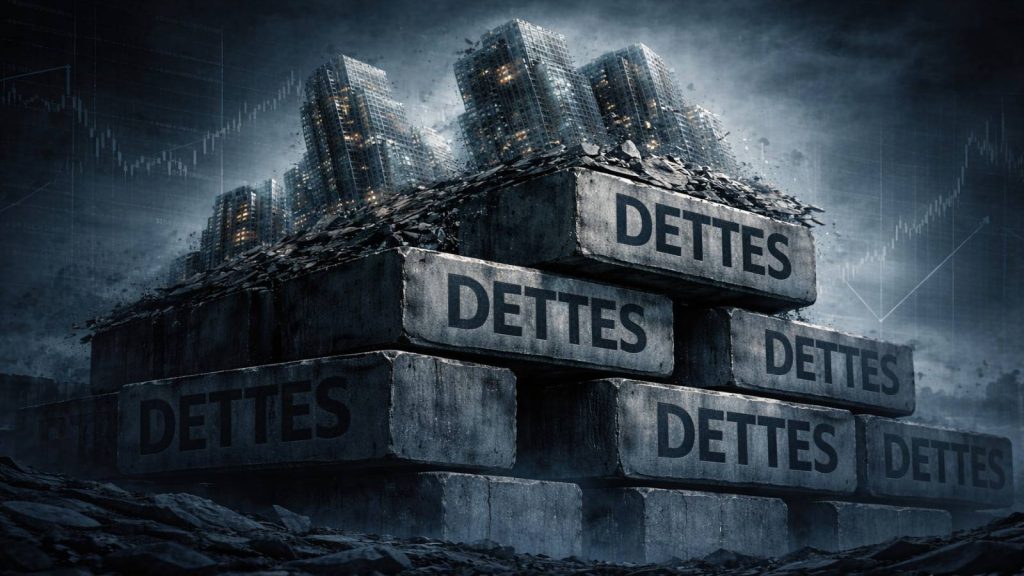 Illustration montrant la dette comme fondation du modèle financier du fonds public 1MDB