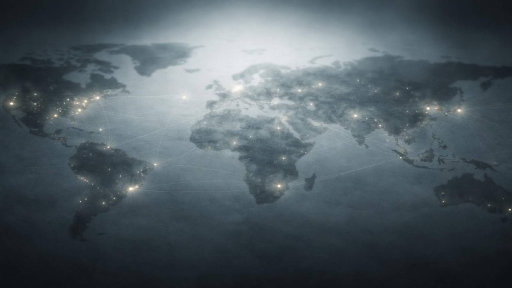 Illustration montrant une diffusion géographique discrète de flux financiers à l’échelle mondiale