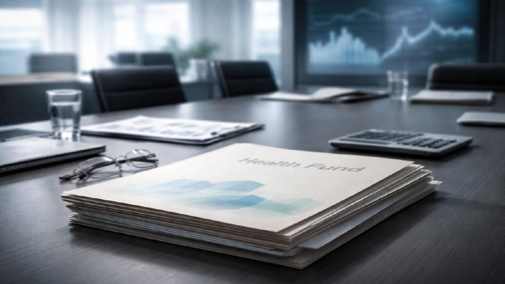 Illustration journalistique d’un fonds santé entre promesse humanitaire et dérives de gestion financière