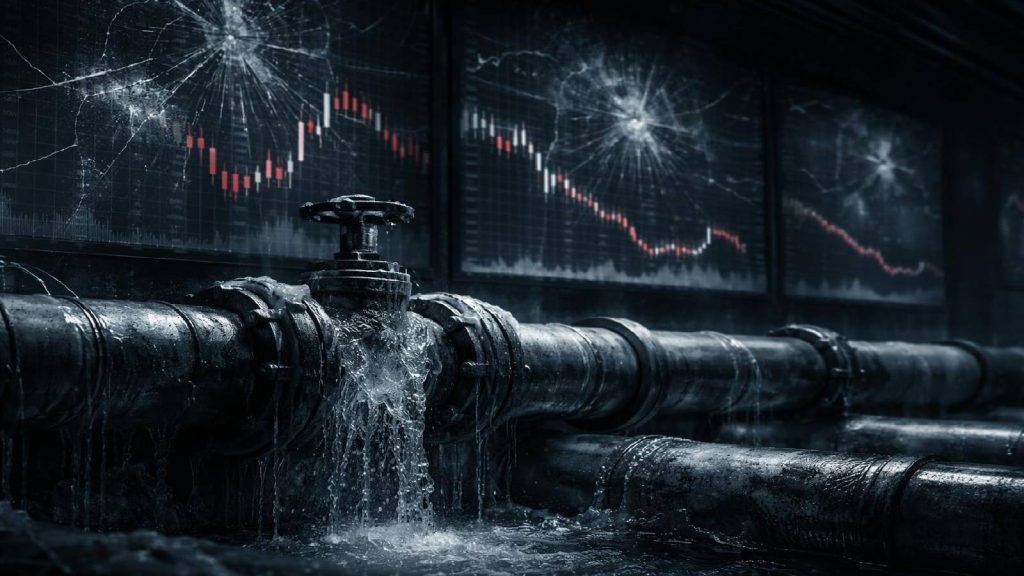 Illustration conceptuelle de l’illiquidité financière comme source de performance apparente et de fragilité structurelle cachée