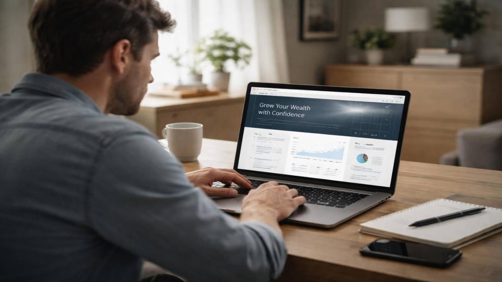Plateforme d’investissement à l’apparence normale et rassurante utilisée dans une arnaque financière