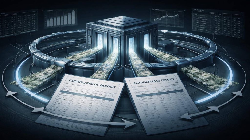 Schéma illustrant la mécanique interne des certificats de dépôt et la circulation des fonds
