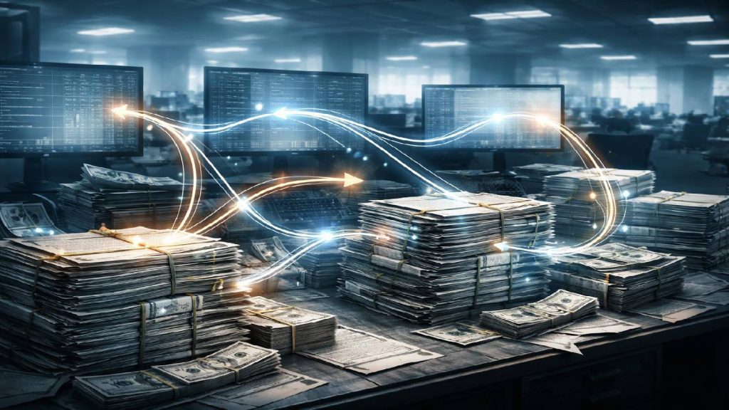 Illustration des mécanismes internes de financement et des failles de contrôle dans le crédit immobilier américain avant la crise financière.