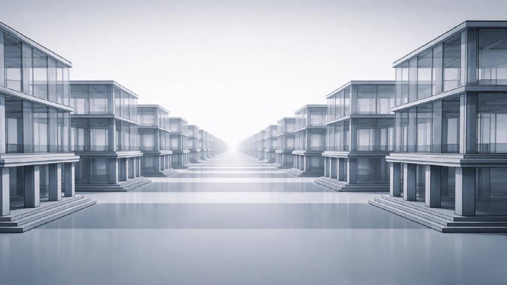 Illustration abstraite de l’accumulation progressive de capitaux par répétition d’une structure financière inchangée