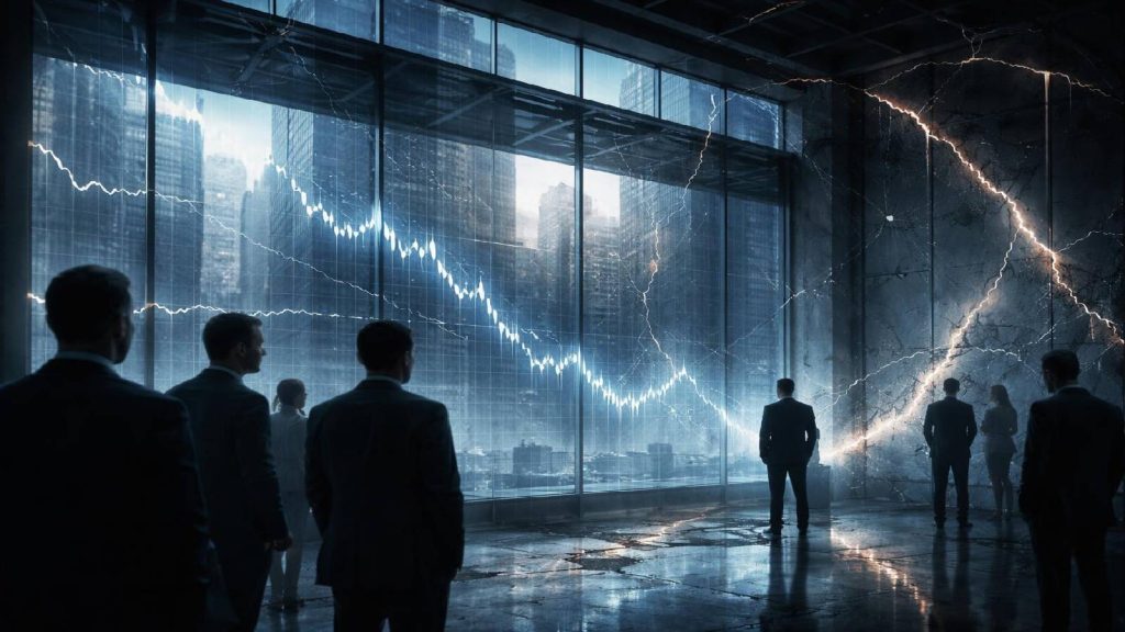 Illustration d’un hedge fund sophistiqué dont la stabilité apparente masque une fragilité structurelle