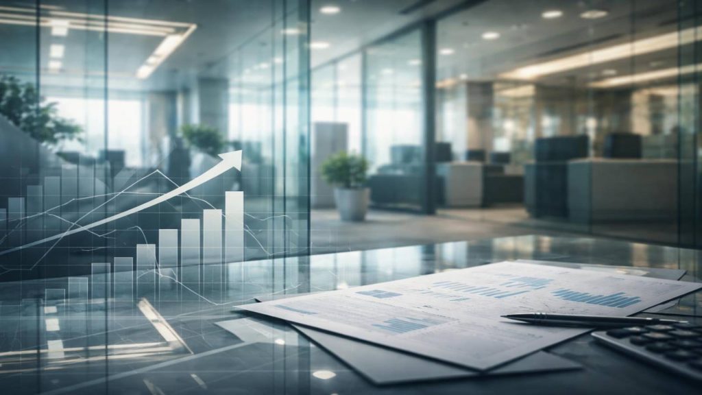 Illustration conceptuelle représentant le refinancement bancaire et l’effet de levier appliqués à l’immobilier de luxe dans un cadre institutionnel normalisé.