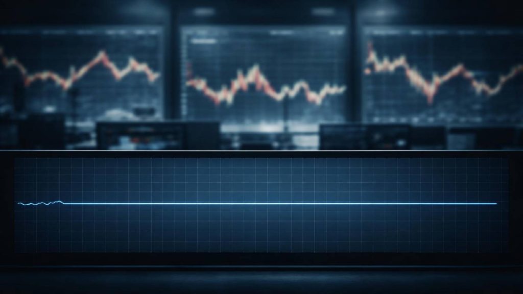 Illustration de rendements financiers stables déconnectés des conditions réelles du marché