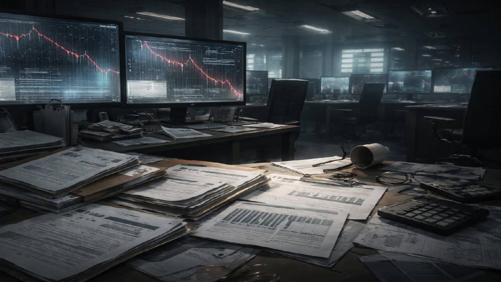 Illustration de la révélation d’irrégularités financières et de l’effondrement progressif d’un modèle de financement.