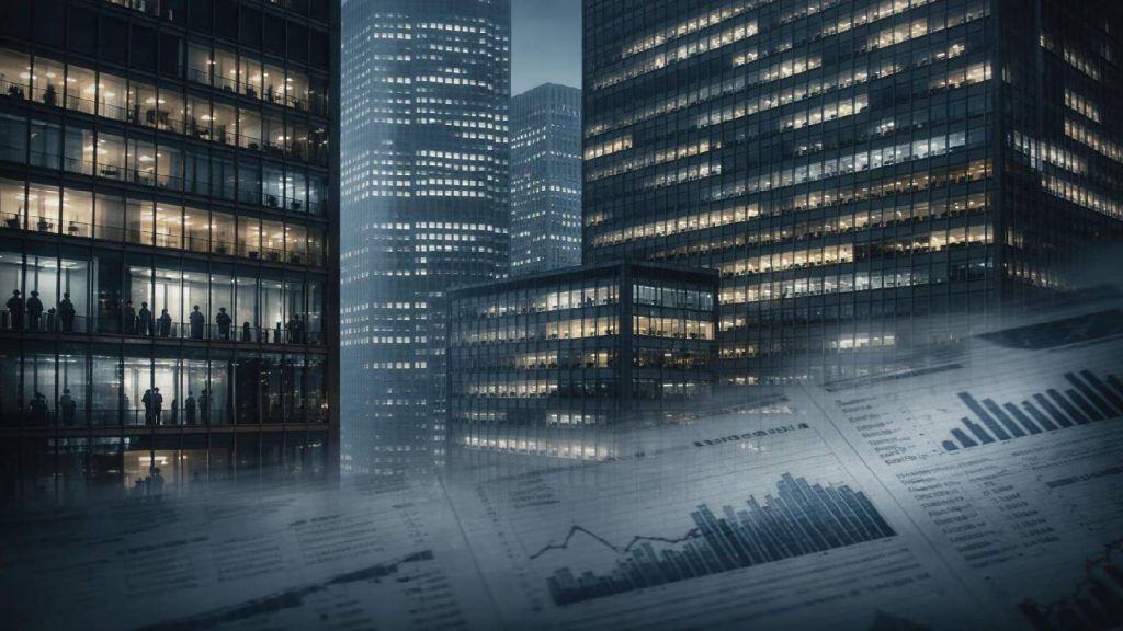 Illustration d’un acteur majeur du crédit immobilier américain avant la crise financière, montrant un environnement financier stable en apparence.