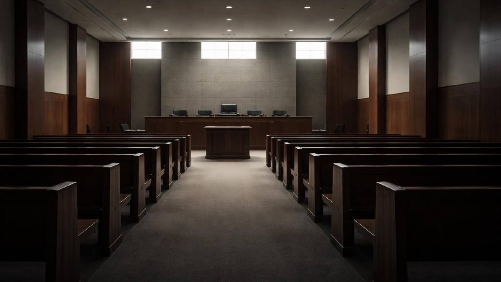 Illustration symbolique d’un tribunal représentant une condamnation pénale dans une affaire de fraude financière