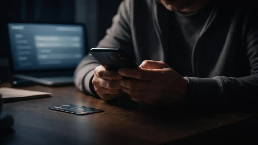 Personne contactant sa banque après un virement instantané frauduleux