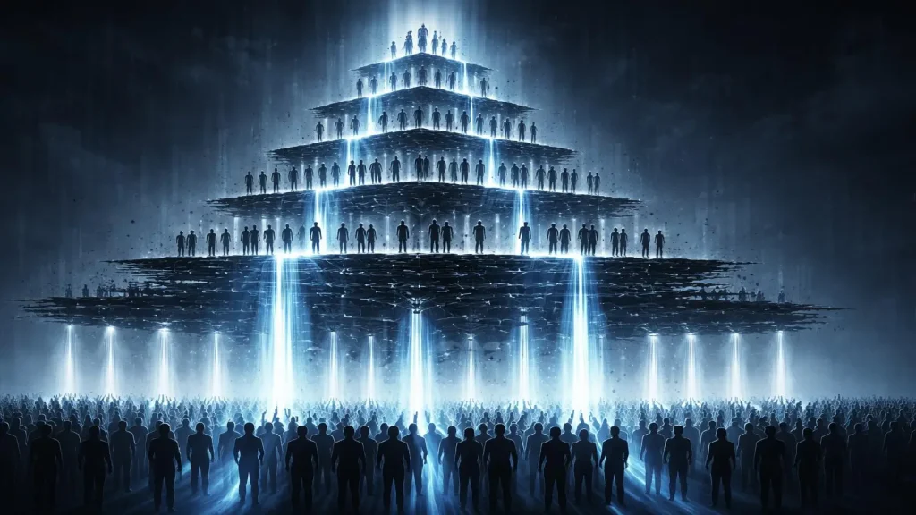 Illustration d’un système crypto dépendant structurellement de l’élargissement constant de sa base de participants