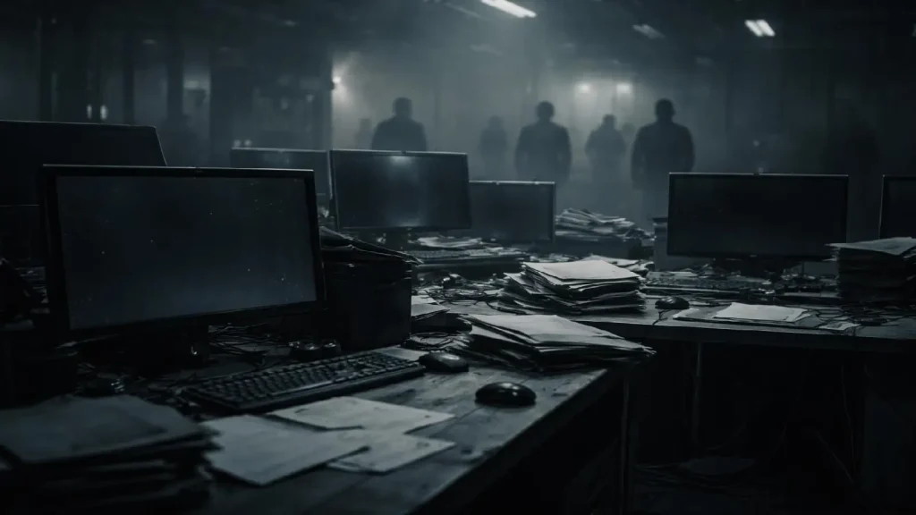 Illustration représentant la désorganisation et la paralysie opérationnelle d’un système financier à la fin de l’été 2021