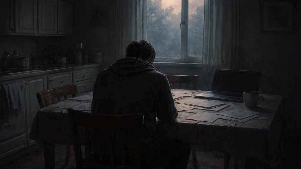 Illustration représentant les perspectives limitées pour les victimes de BitClub Network après l’effondrement du système