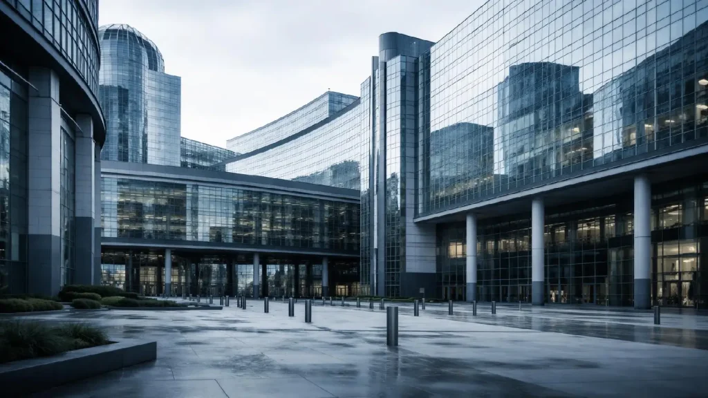 Bâtiment institutionnel européen symbolisant la régulation des virements instantanés