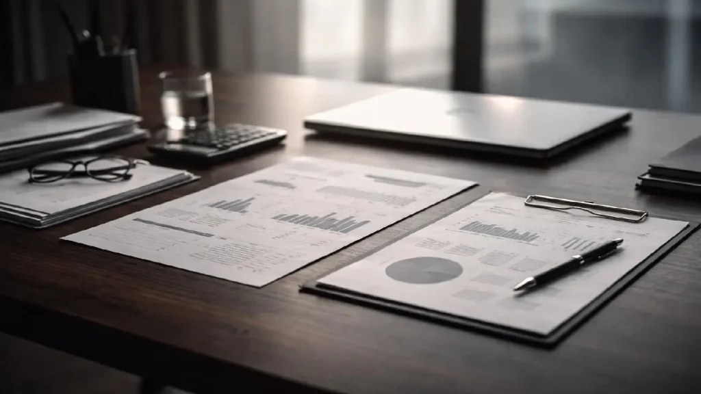 Bureau d’analyse financière symbolisant la synthèse stratégique d’une fraude bancaire